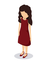 woman avatar isometric isolated vector illustration design