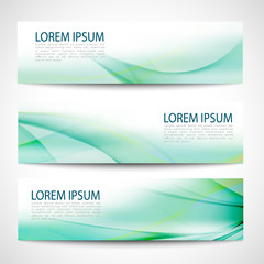 Abstract header green wave white vector design