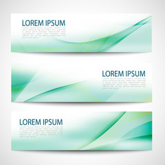 Abstract header green wave white vector design