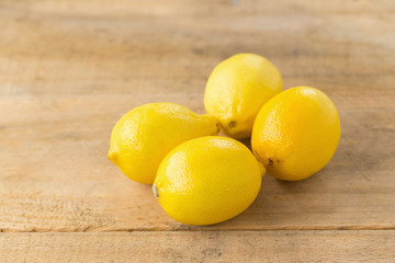 lemon yellow on the wooden table