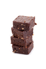 brownies on white background
