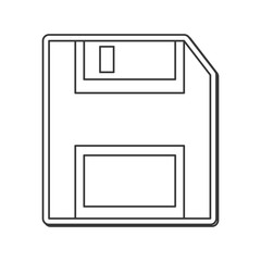 diskette gadget device technology icon. Flat and Isolated design. Vector illustration