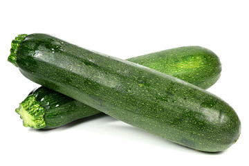 zucchinis isolated on white background