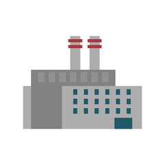 Obraz premium building grey metal plant factory industry icon. Colorful Flat and Isolated design. Vector illustration