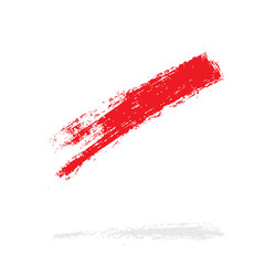 red line, grunge brush strokes ink paint isolated on white background