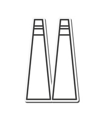 chimney building plant factory industry icon. Flat silhouette and Isolated design. Vector illustration