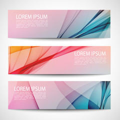 Abstract header blue pink wave white vector design. colorful background