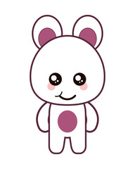 bear kawaii animal cartoon cute icon. Flat and Isolated design. Vector illustration