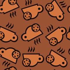 Espresso cups seamless vector pattern. 