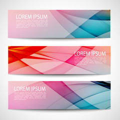 Fototapeta premium Abstract header blue pink wave white vector design. colorful background