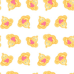 Sweet childish seamless pattern with octopus