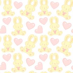 Cute rabbit seamless pattern 