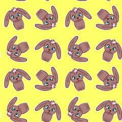 Cute rabbit seamless pattern 