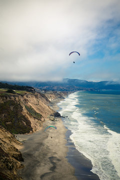 Ocean Paraglider along the coast of California 