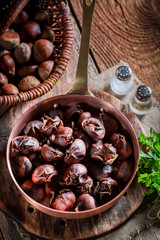 Roasted chestnuts with parsley