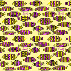 Sweet candies set. Colorful Vector Seamless Pattern.

