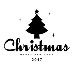 Merry Christmas and Happy New Year typographic background