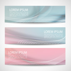 Fototapeta premium Abstract header white wave vector design.blue pink purple pastel background