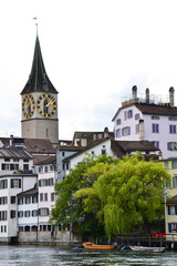 Fototapeta na wymiar View of Zurich with Limmat river, Switzerland.