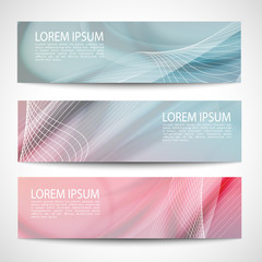 Fototapeta premium Abstract header white wave vector design.blue pink purple pastel background