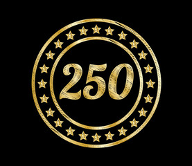 250 golden stars design  - obrazy, fototapety, plakaty