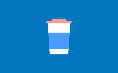Vector cup icon on flat background