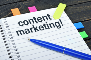 Content marketing word on notepad