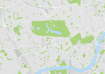 Obraz premium vector city map of west central London, Hydepark