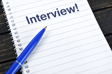 Interview text on notepad