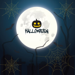 vector illustration of Halloween with a pumpkin head