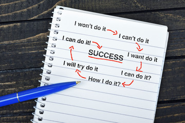 Success Scheme text on notepad