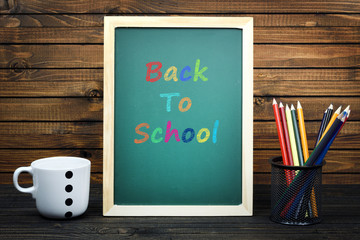 Back to School text on school board