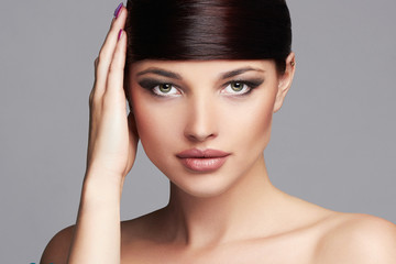 Fashion Beautiful Girl.Hairstyle.young beauty Woman with healthy Hair