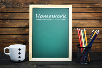 Homework text on school board