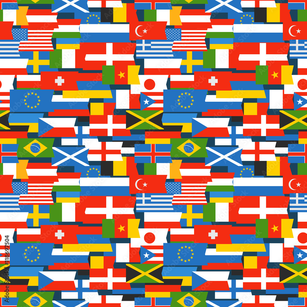 Aufkleber Different color flags seamless pattern
