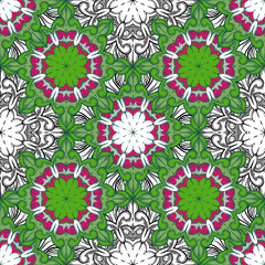 Seamless decorative pattern. Ornament with mosaic elements