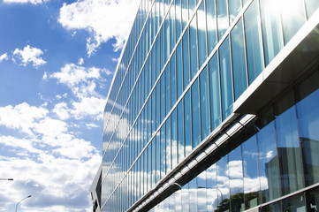 Fototapeta na wymiar Office building with large glass windows