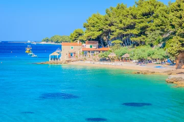 Foto auf Acrylglas Strand Golden Horn, Brac, Kroatien Küstenseelandschaft der Insel Brac. / Küstenansicht auf der Insel Brac, Sommerzeit in Kroatien, touristisches Ziel in Europa.