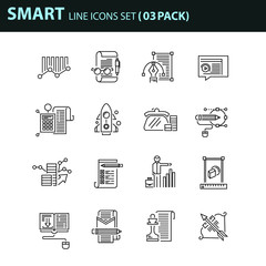 Modern thin line icons set for business