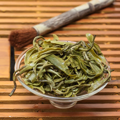 dried tea leaves closeup as background