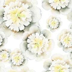 Obraz premium Seamless floral pattern with peonies