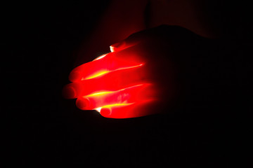 Red hand of a devil