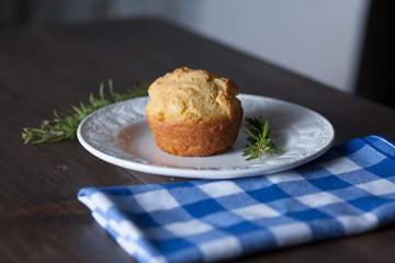 Delicous Homemade Gluten Free Cornbread Muffins On Distressed Wo