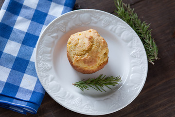 Delicous Homemade Gluten Free Cornbread Muffins On Distressed Wo