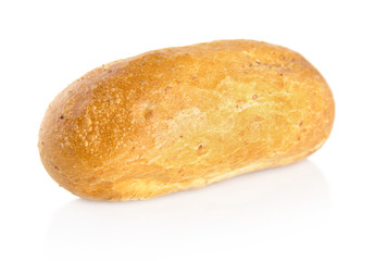 Loaf isolated on white baked on gold colour