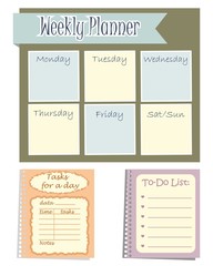 Naklejka premium Set of three planners 