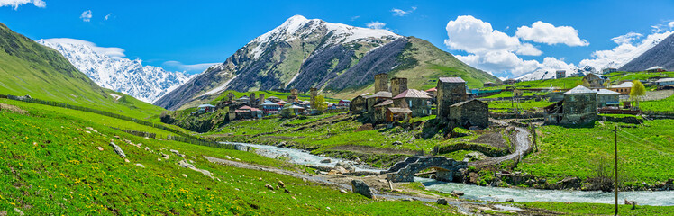 Panorama of Ushguli, Svaneti, Georgia