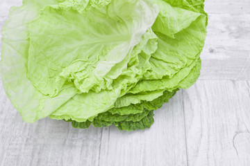 Green cabbage leaves