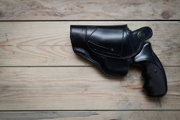 pistol in a holster