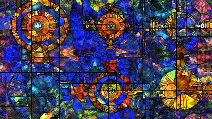 Outdoor kussens Metaphorical Stained Glass © agsandrew